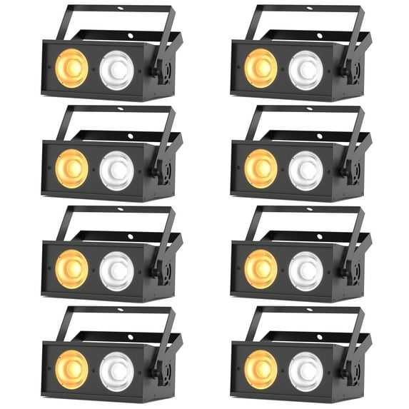 8 Pack 100W Mini COB LED Par Light (Cool/Warm White) - DMX/Auto/Sound Control for Bars, Party, Clubs & Events