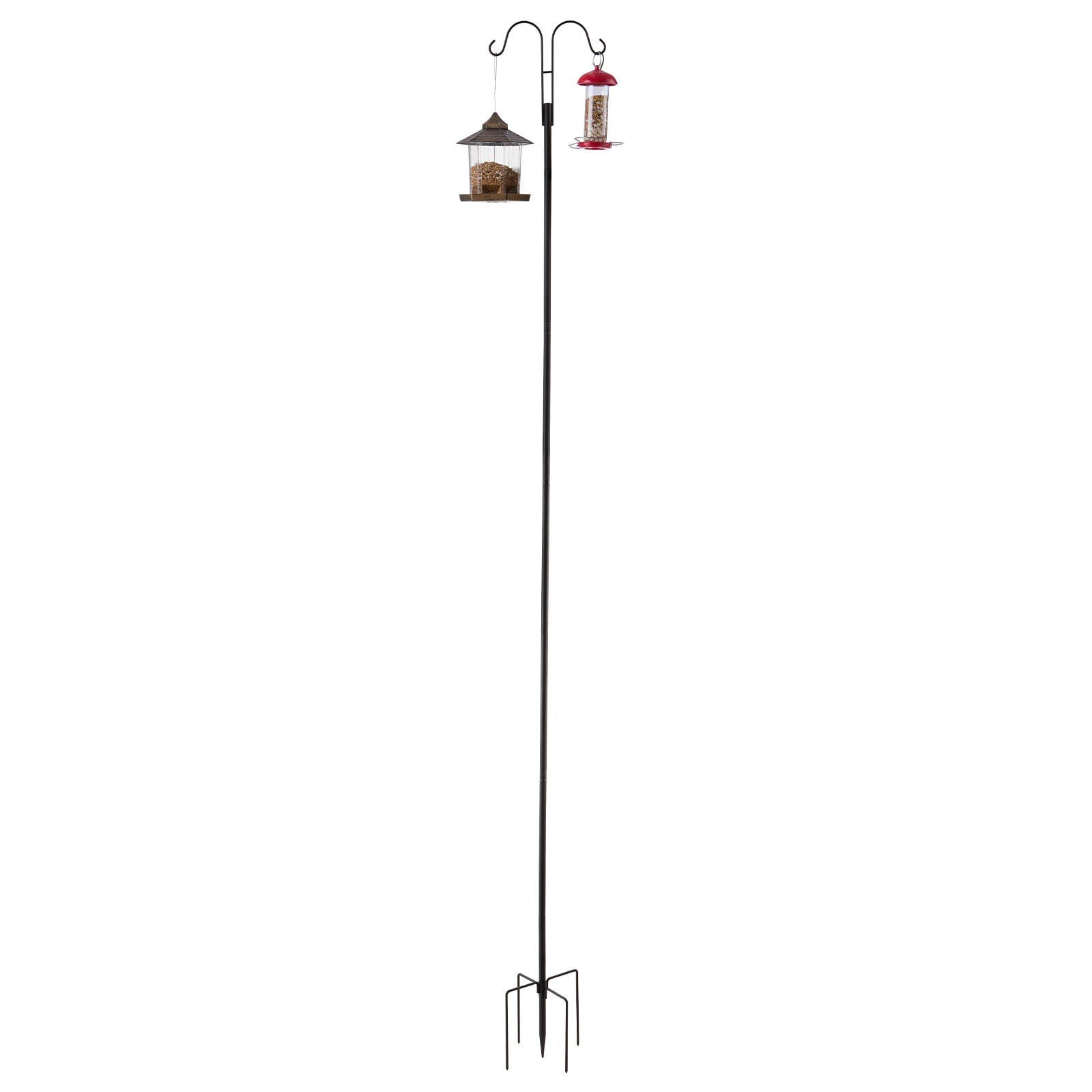 8-Pack 108" Heavy Duty Double Shepherd's Hooks – Sturdy Bird Feeder Poles for Outdoors, Hanging Plants, Lanterns & Garden Decor