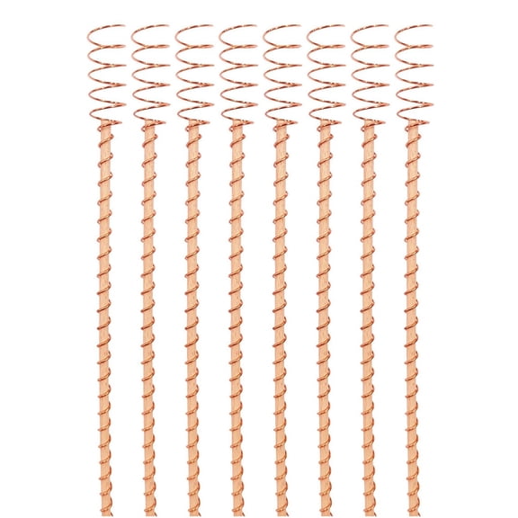 8 Pack 12 Inch Electroculture Copper Garden Stakes, 30cm Vegetable Growing Copper Antenna Rods, Solid Copper Plants Support Spikes For Backyard Vegetable Plot Cultivation