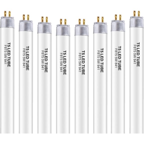 8 Pack 12 Inch F8T5/CW LED Replacement Bulbs, 4100K Cool White, T5 LED 5 Watts Replace Fluorescent Bulb with LED, Replacement Tube for Counter and Cabinet Fixture