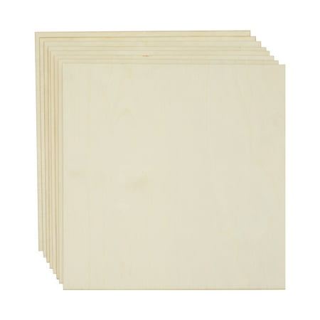 Bright Creations Thin Plywood Boards - Wood Panels for Painting & Engraving - Unfinished Birch Craft Wood Boards for DIY & Sign Projects - 12 x 12 in, 3 mm, Pack of 8