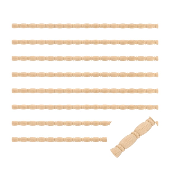 8 Pack 15.75" Decorative Wood Trim, Unfinished 3D Wooden Furniture Molding Trim for DIY Craft, Home Wall Cabinet Shelf Window Door (Single Gourd Line, 14mm)