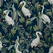 Main Street 16"x24" Blue Egrets Print Peel & Stick Wallpaper Panels for Home Decor, 8PACK