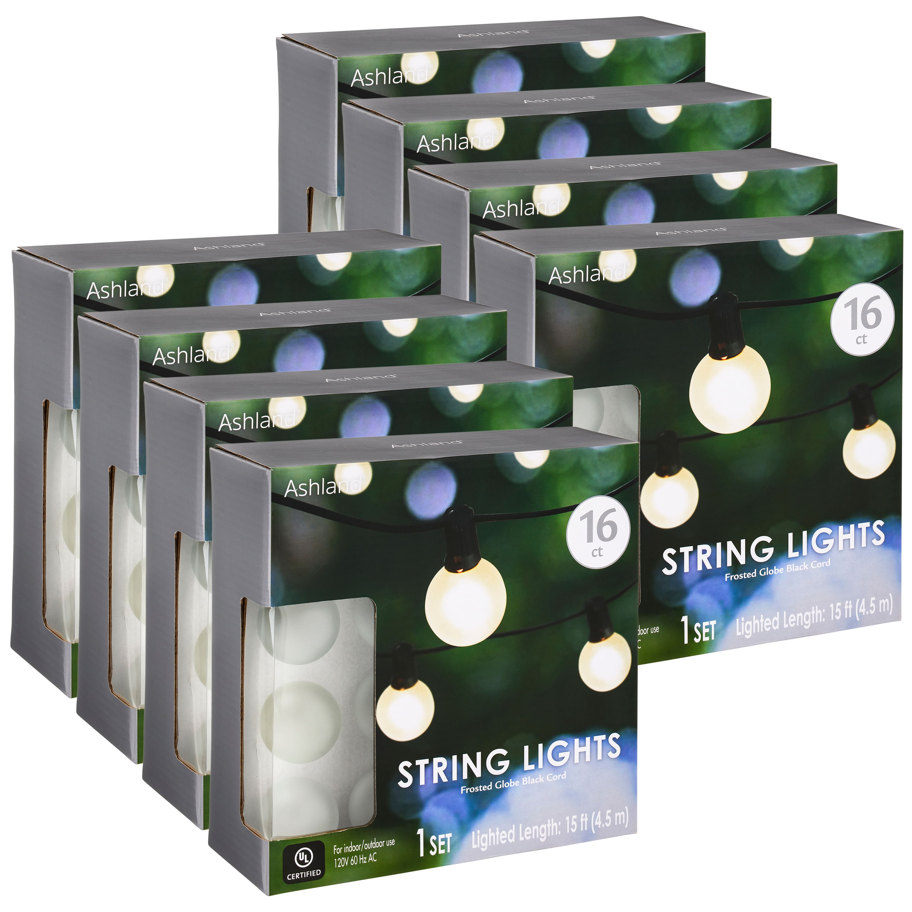 8 Pack 16ct. Frosted Globe String Lights by Ashland™