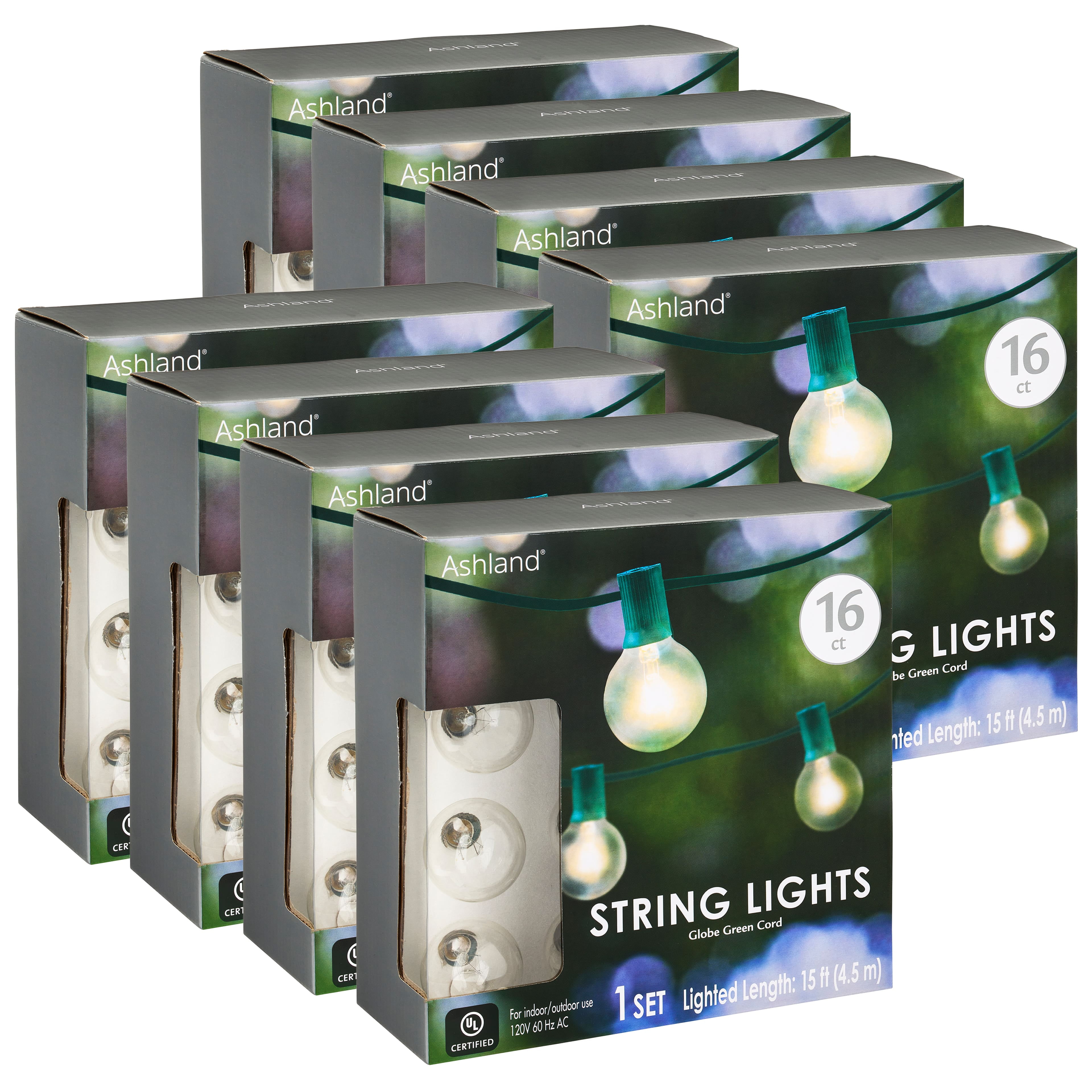 8 Pack 16ct. Round G40 Bulb String Lights by Ashland™