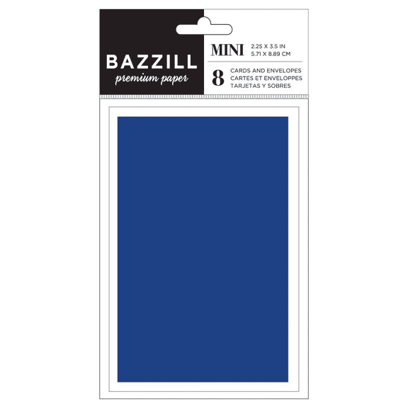 8 Pack 2.25 in x 3.5 in Mini Card, Envelope Set, Cards with Matching Envelopes, Perfect for Thank You Notes, Invitations, Gift Tags, Crafting, Stamping, Personalized Messages, Dark Blue