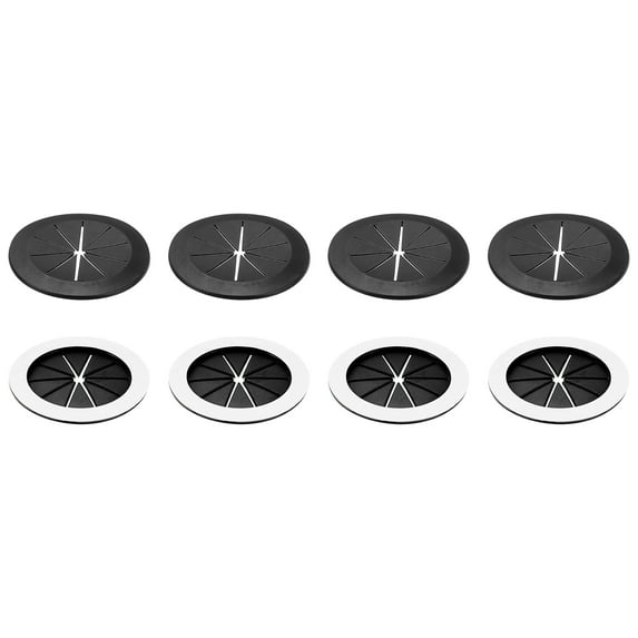 8 Pack 2.76 Inch Cable Grommets, Self-Adhesive Desk Hole Cover, Black