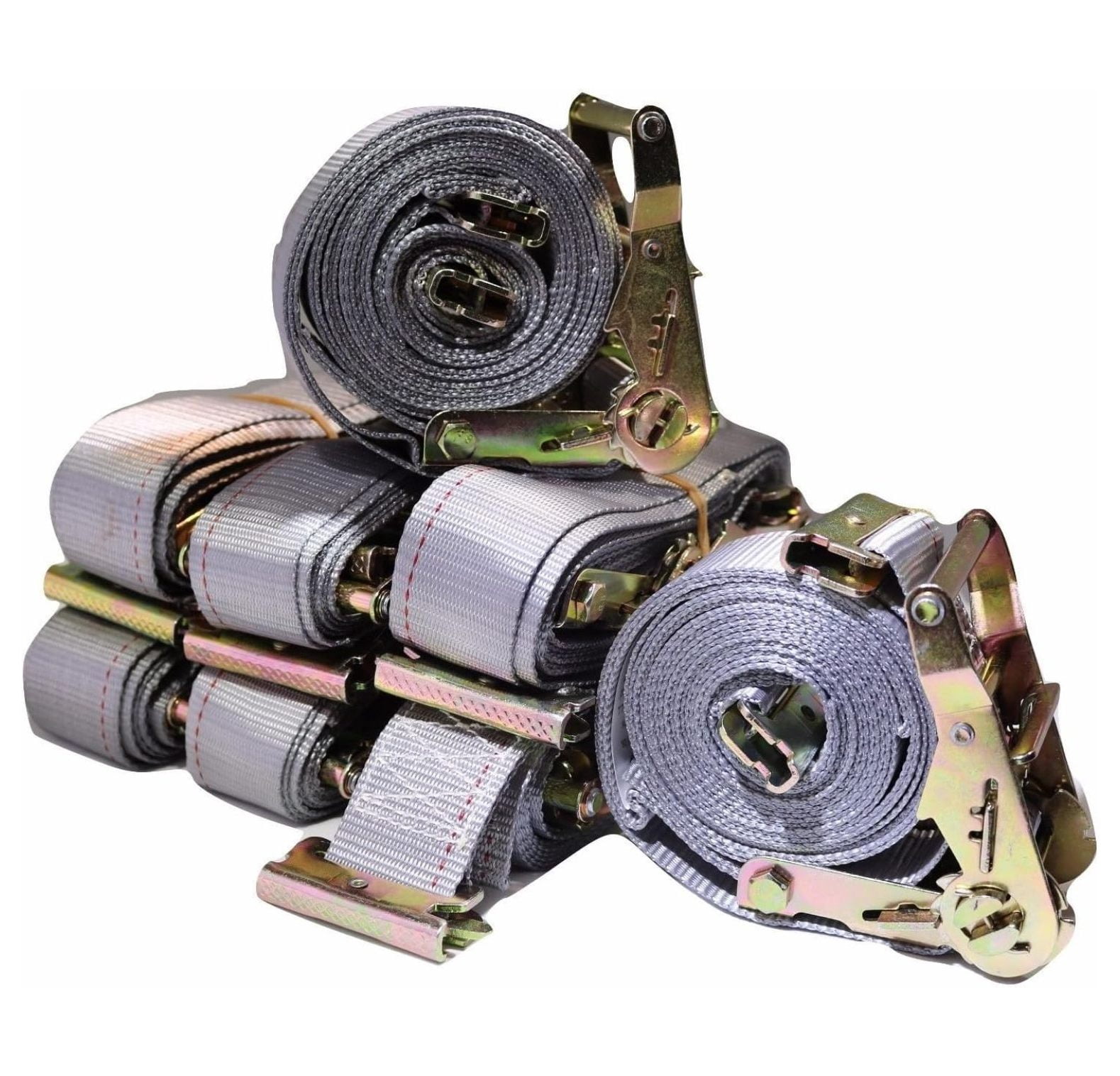 8 Pack 2 in x 16 ft Van Ratchet Strap Logistic E-Track w/Spring E ...