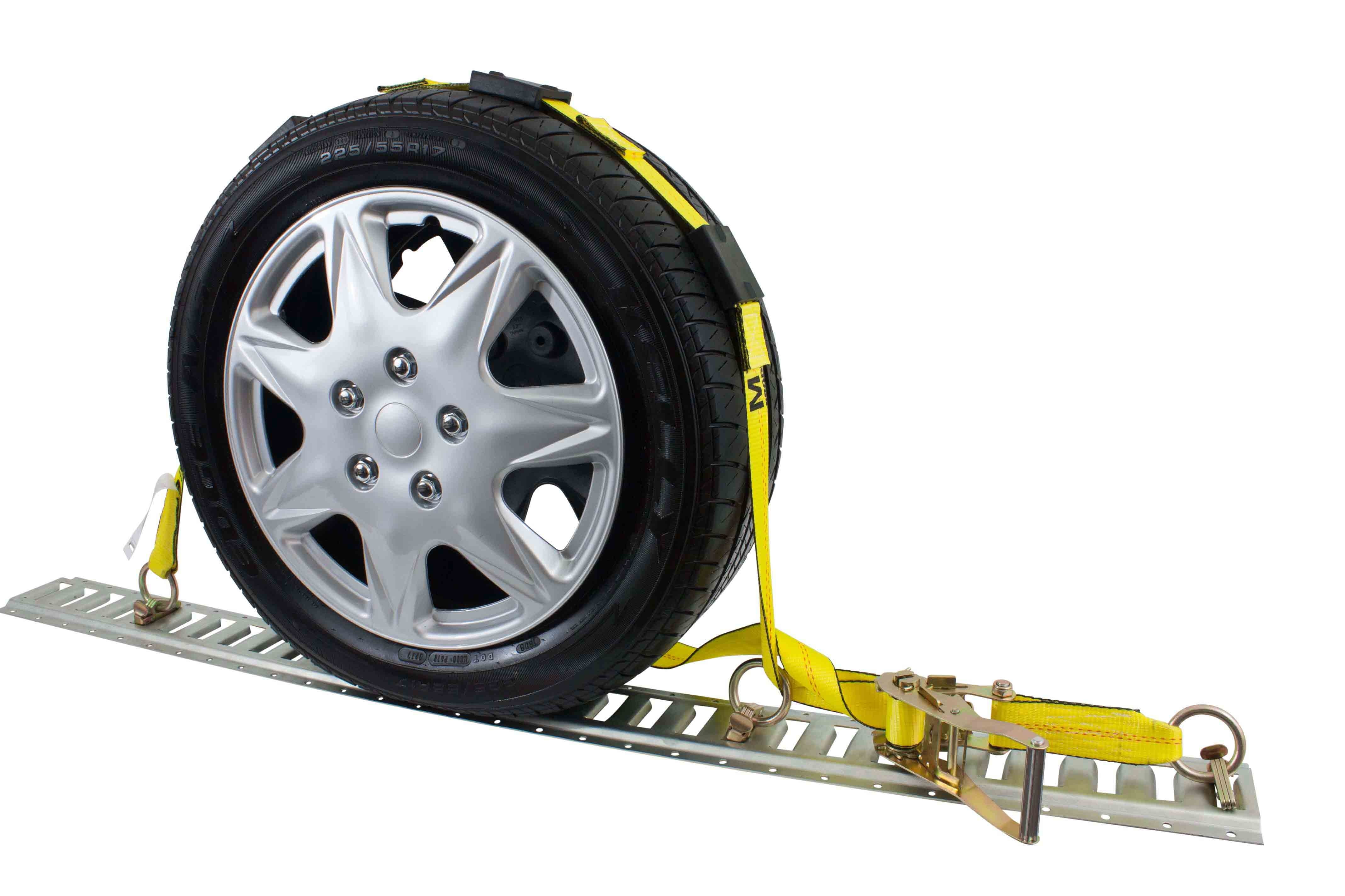 Tire tie downs for cheap trailer