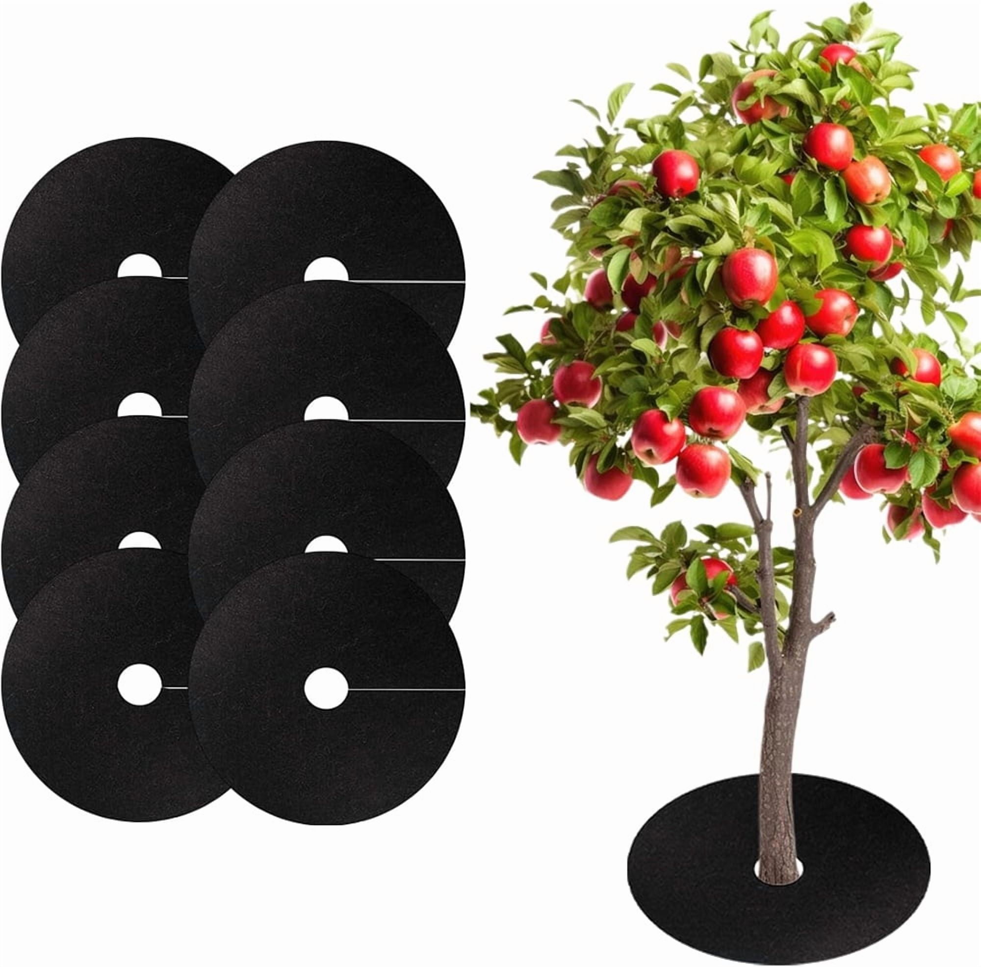 8 Pack 20.5 Inch Non-Woven Tree Mulch Ring, NOGIS Tree Protector Mat, Round Anti Grass Gardening Landscaping Fabric Cover, Reusable Tree Weed Barrier Mat for Weed Control Root Protection