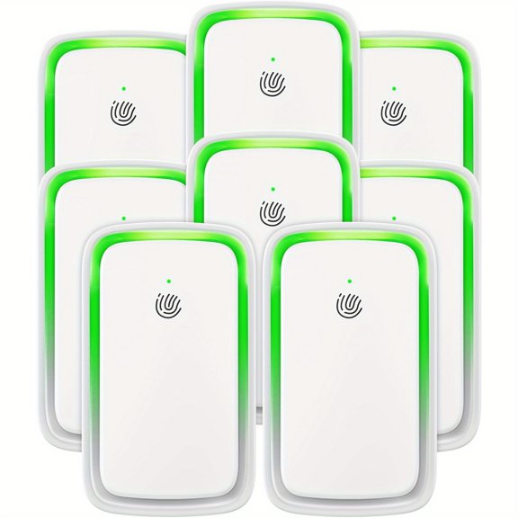 8 Pack 2025 Air Ionizer Purifier for Home Negative Ion Air Purifier Plug In Quiet Air Cleaner with Nightlight for Bedroom, Office, Kitchen, Portable Air Filter Odor, Smoke Dust, Pets