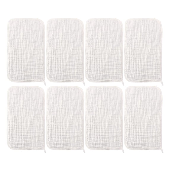 8 Pack 20x10 Inch Muslin Baby Burp Cloths, Soft, Absorbent and Pre Washable