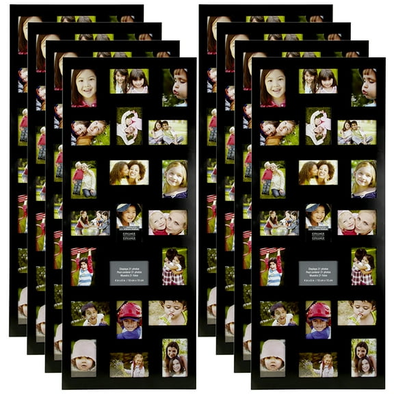 Studio Decor 21 Opening Black 4" x 6" Collage Frame, 8 Pack