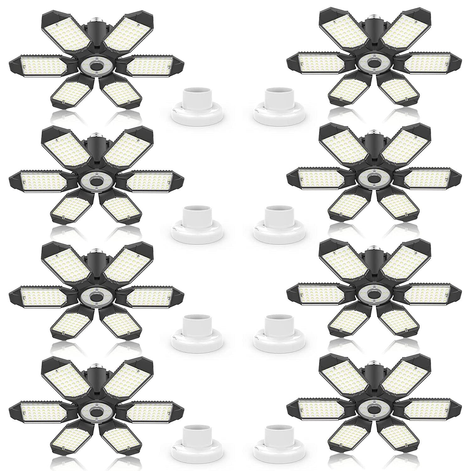 8 Pack 220W Garage Light Super Bright Deformable LED Garage Ceiling