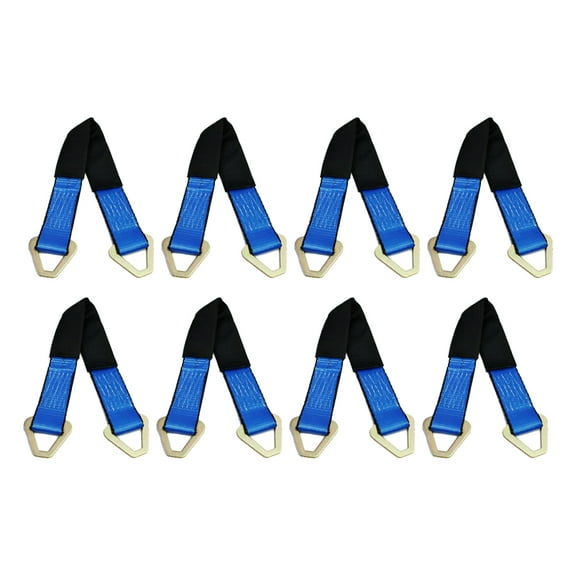 (8 Pack) 24" HD Axle Straps Car Hauler Tow Truck Wrecker Wheel Tie Down Strap