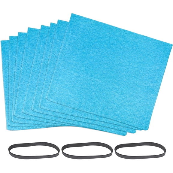 8 Pack 25-1217 Reusable Dry Filter Replacement for Stanley 1-6 Gallon Wet/Dry Vacuum, with 3 Retaining Bands