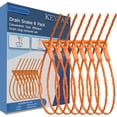 thumbnail image 1 of 8 Pack 25inch Drain Snake Clog Remover, Drain Hair Remover, Sink Snake Drain Auger Cleaner Tool For Bath Tub, Toilet, Kitchen Sink, Sewer, 1 of 7