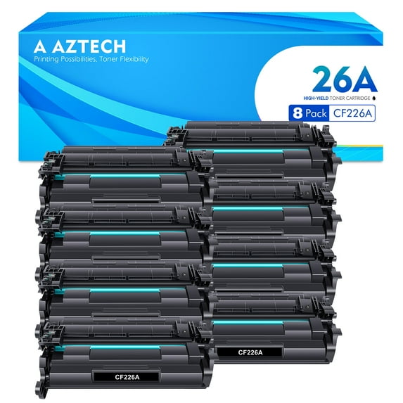 8-Pack 26A Black Toner Cartridge Compatible for HP 26A CF226A 26X CF226X High Yield for HP LaserJet Pro M402n M402dn M402dw MFP M426fdw M426dw M426fdn Printer