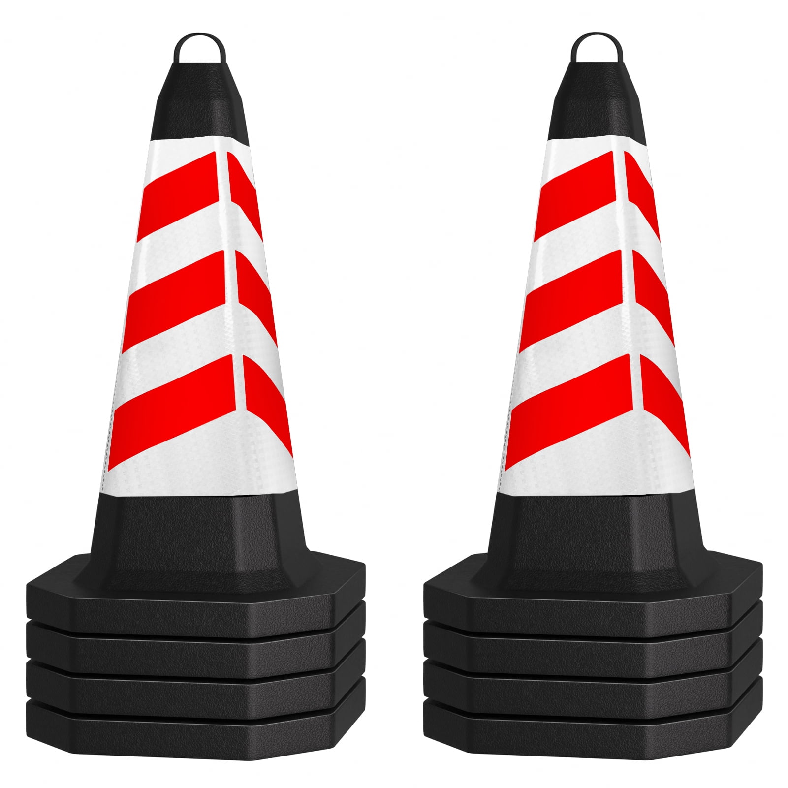 8 Pack 28" Red & White Training Cones, Heavy Duty PVC Sports Marker Cones with Weighted Base, Stackable Agility Cones for Soccer, Football & Speed Drills