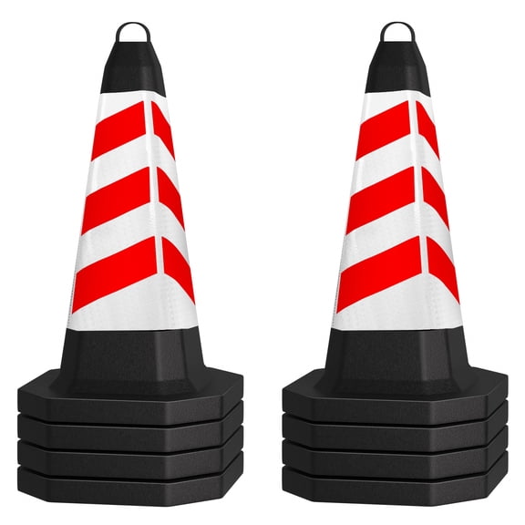 8 Pack 28" Red & White Training Cones, Heavy Duty PVC Sports Marker Cones with Weighted Base, Stackable Agility Cones for Soccer, Football & Speed Drills