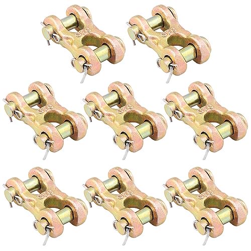 8 Pack 3/8 Double Clevis Link, Chain Repair Link Twin Clevis, Double clevi for Variety of Industries, Including Construction, Transportation, and Manufacturing, by$$Hardware