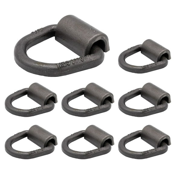 (8 Pack) 3/8" Heavy Duty Weld On D Ring - 9,000 LBS Breaking Strength Tie Down Anchor for Truck Bed - Forged D Rings for Trailer