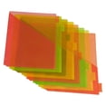 thumbnail image 1 of 8 Pack 3-Hole Dividers with Double Slant Pockets, Transparent Colored PP Plastic Index Separators, Reusable Write & Erase Tab File Dividers for 3-Ring Binders., 1 of 8