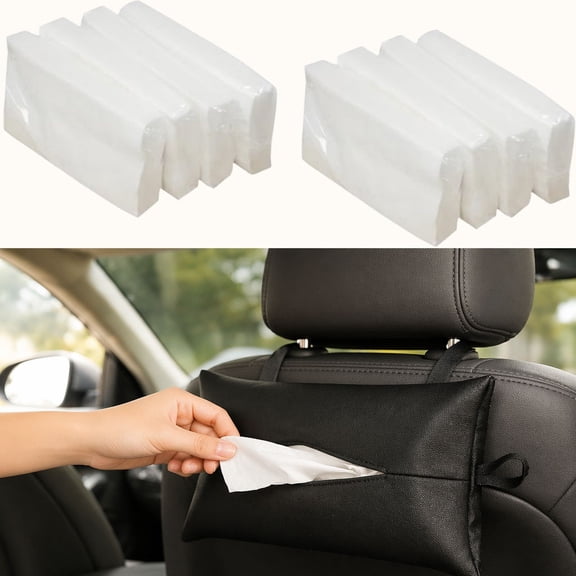 8 Pack 30 Sheets Disposable Auto Visor Tissue Refills Paper,Soft and Comfortable Car Tissue Refill, Facial Napkin Refills,Travel Size Face Towel,for Home Office Travel