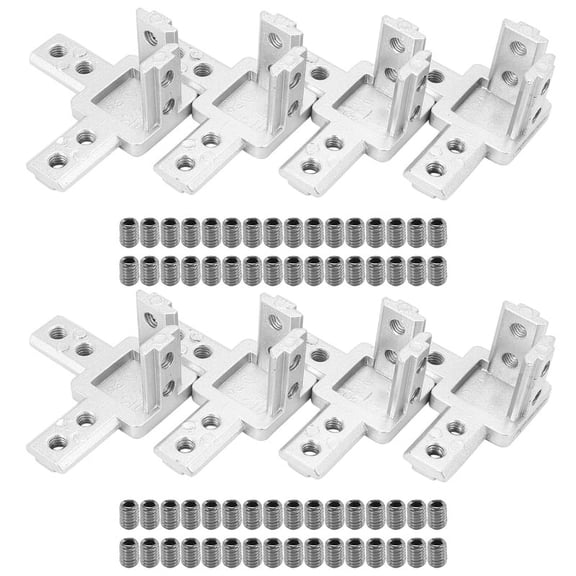 8-Pack 3030 Series 3-Way End Corner Bracket Connector,With Screws For Standard 8Mm T Slot Aluminum Extrusion Profile