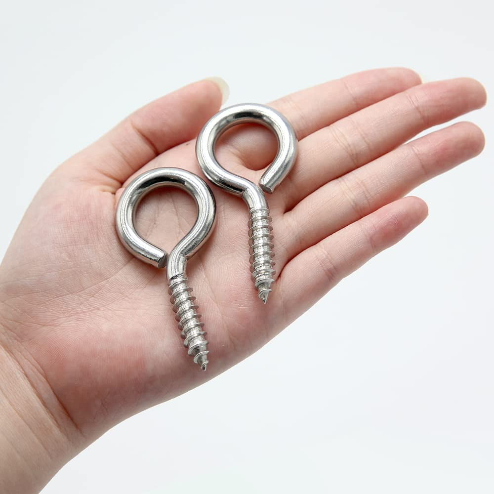Ospvcwk 200 Pcs Stainless Steel Eye Hooks - 0.67 Inch Small Screw Eyes For Crafts, Jewelry, & DIY Projects
