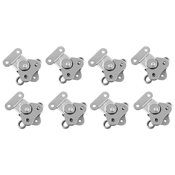 8 Pack 304 Stainless Steel Twist Latch with Keeper and Spring Butterfly Draw Latch for Case Box,8 x latches,silver
