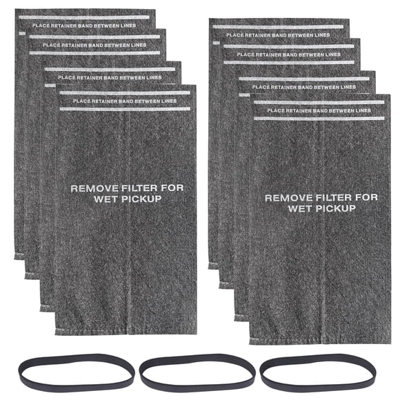 8 Pack 38737 Dust Filter Bags Replacement for Craftsman 2 to 2.5 Gallon Wet/Dry Vacuums and Powerhead Bucket Vac, Part# CMXZVBE38737 / 9-38737, with 3 Retaining Bands