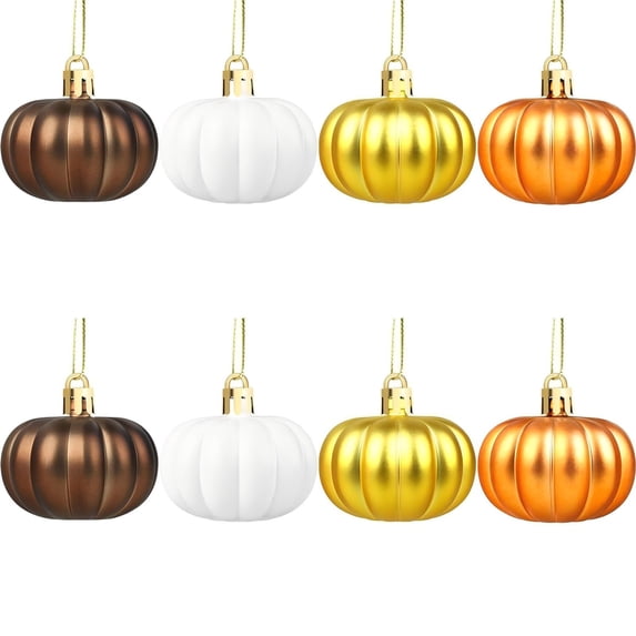 8 Pack 3D Pumpkin Hanging Ornaments Shatterproof Decorative Ball Pendants for Halloween Tree Party Indoor Display