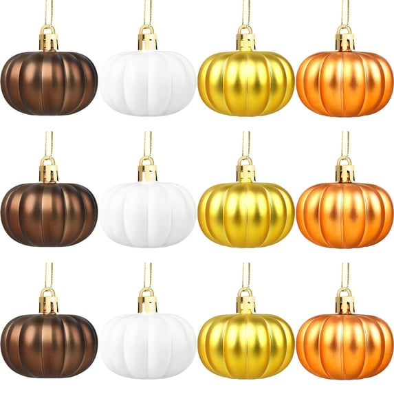 8 Pack 3D Pumpkin Hanging Ornaments Shatterproof Decorative Ball Pendants for Halloween Tree Party Indoor Display