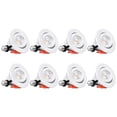 thumbnail image 1 of 8 Pack 4" LED Gimbal Recessed Light Dimmable, 9W Adjustable Eyeball Downlight, CRI90, Directional Eyeball Can Light, ETL Listed, 5000K Daylight, 1 of 9