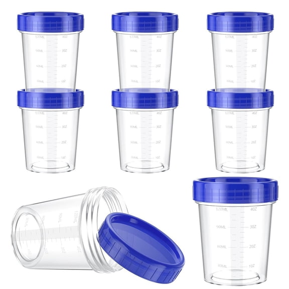 8 Pack 4 Oz Freezer Storage Containers with Lids, Soup Containers with Lids, Airtight Condiment Cups for Salad Dressing, Meal Prep, Snack, BPA Free, Leakproof, Microwave & Dishwasher Safe