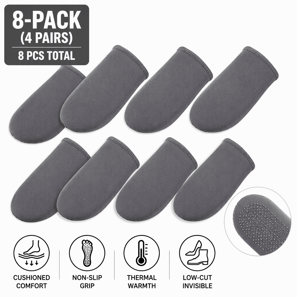8-Pack (4 Pairs) Padded Forefoot Cushion Half Socks for Women & Men ...