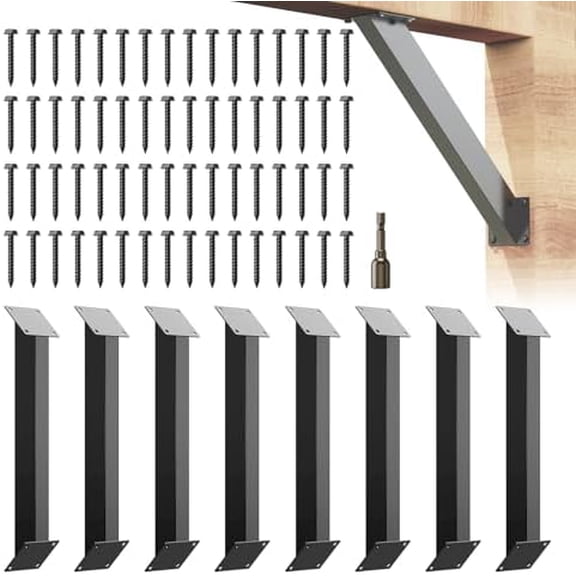8 Pack 45 Degree Angle Support Bracket, 45 Corner Angle Brace Heavy Duty for Wood Beam Pergola Brackets$$Hardware