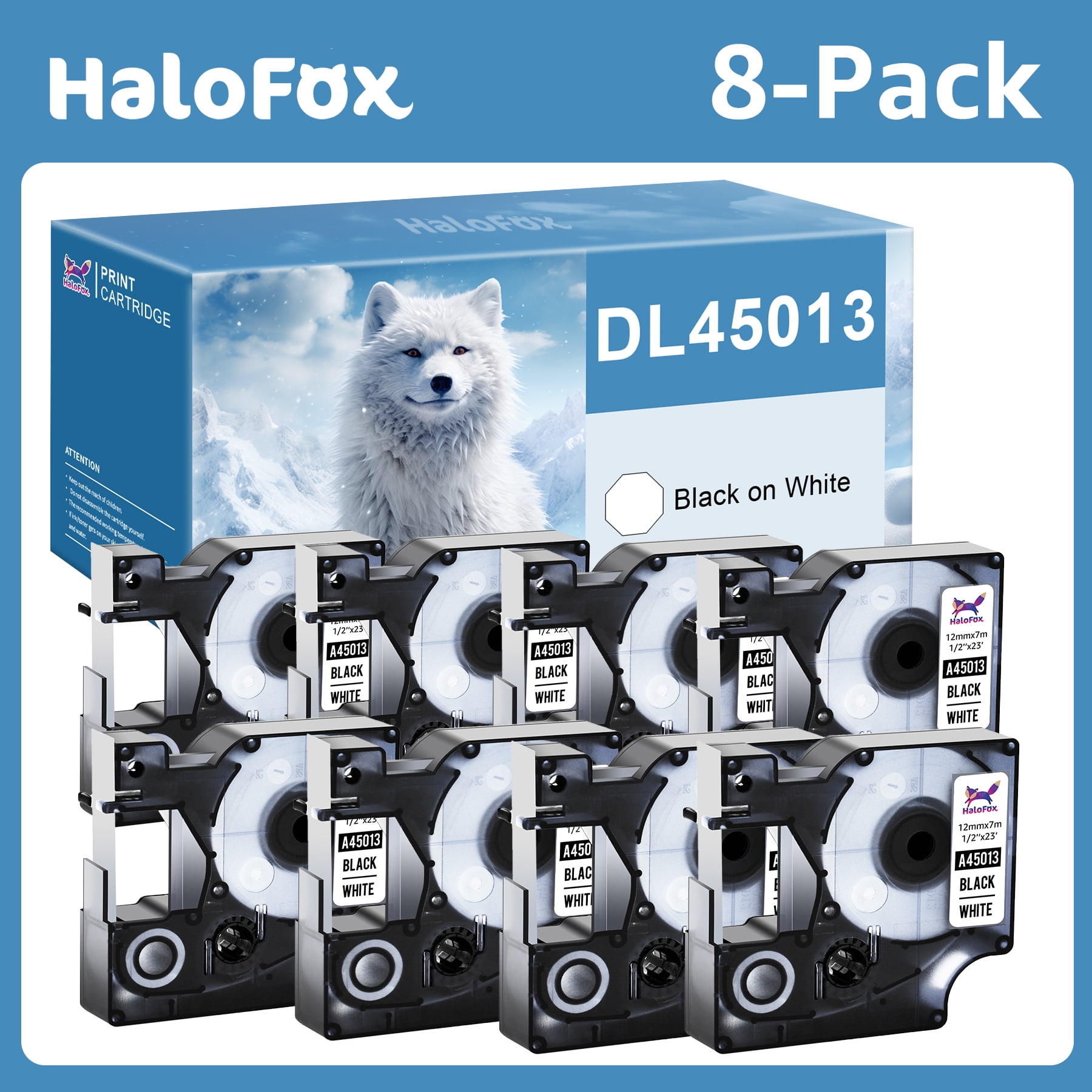 8Pack 45013 Compatible Dymo Label Maker Refills d1 Dymo D1 Label Tape