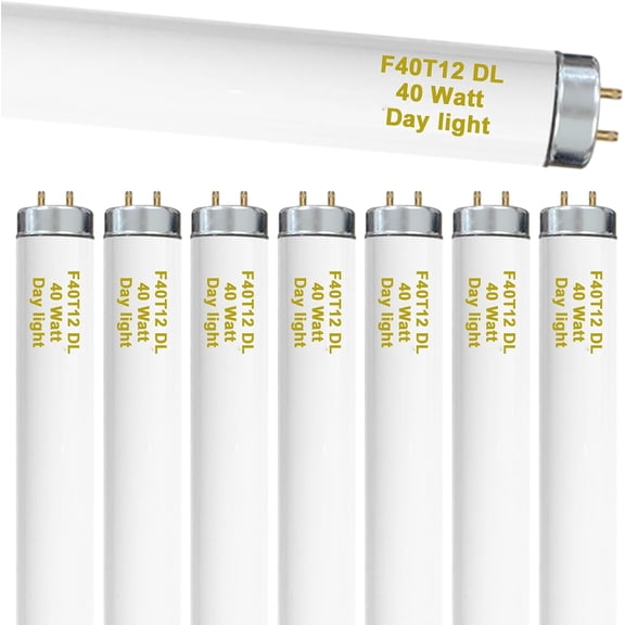 8-Pack 48 Inch F40T12/DL 40W 6500K Daylight Fluorescent Light Bulbs, 4ft T12 Linear Tube Lights, 2650 Lumens, G13 Bi-Pin Base, Daylight, for Workshop, Garage, Office