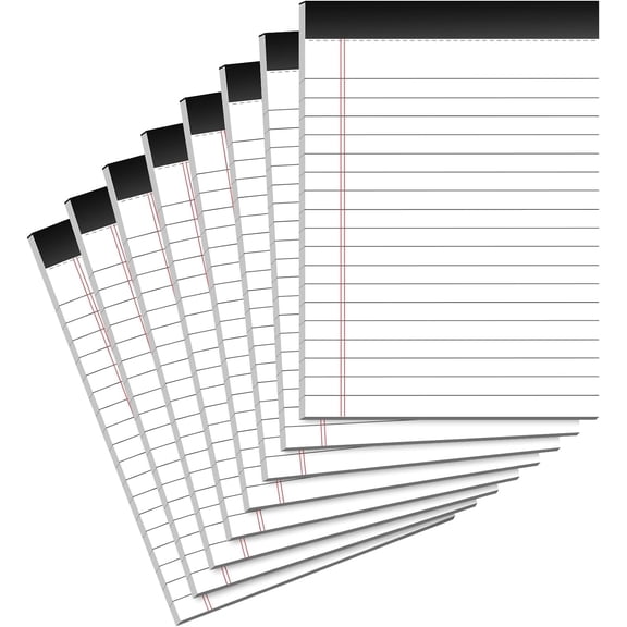 8 Pack 4x6 Inch White Mini Legal Pads Small College Ruled Lined Writing Notepads 30 Sheets Per Pad Mini Scratch Pads for Grocery List To Do List