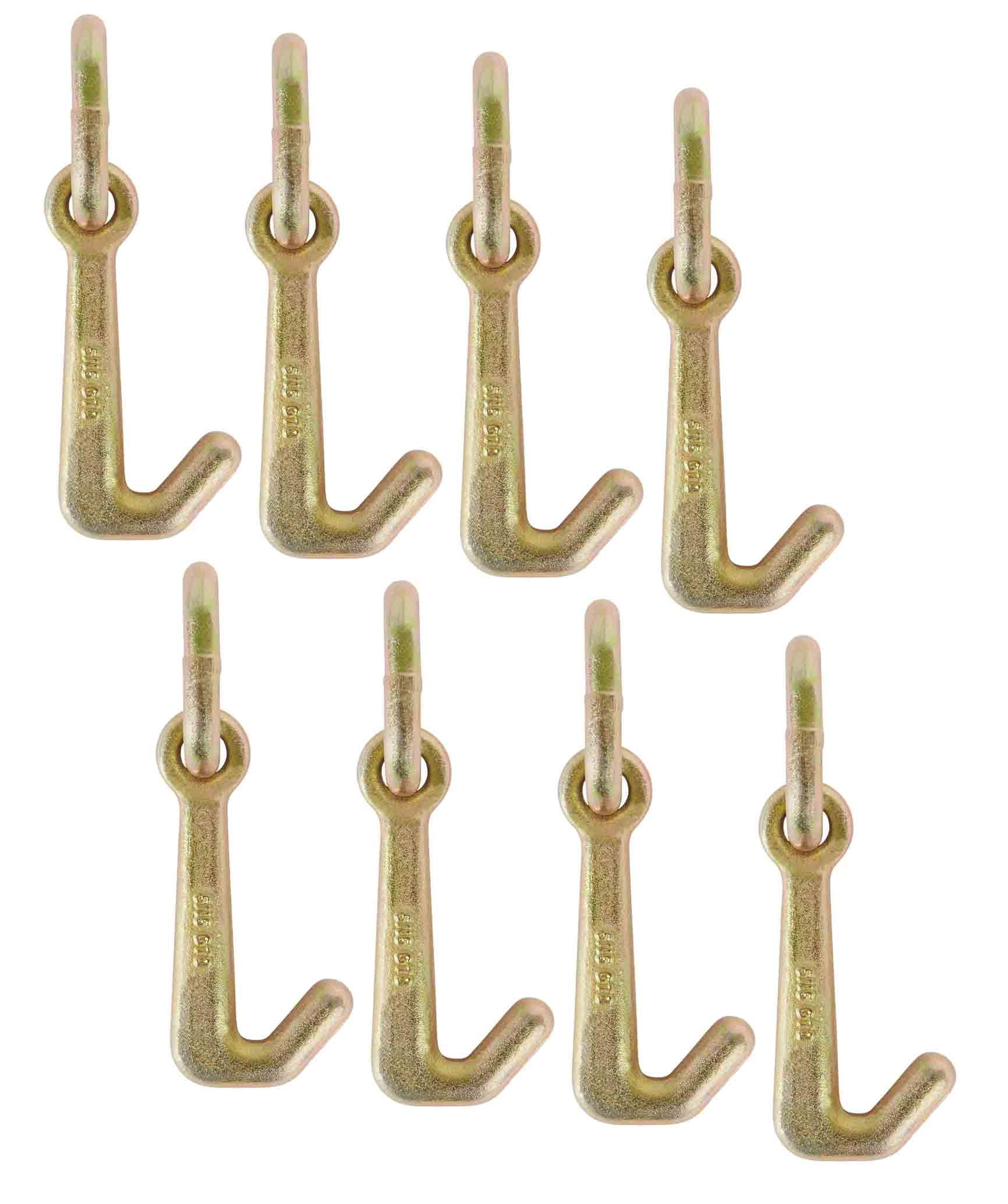(8 Pack) 5/16" Mini J Hook G70 w/Oblong Link, 5400 lbs WLL