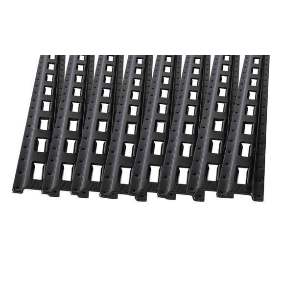 (8 Pack) 5' Black Powder Coated Vertical E-Track, Steel for Cargo on Trucks, Trailers, Vans - Made in USA