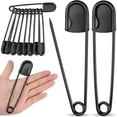 10 Inch Pin 8 Pack 5 Inch Black Jumbo Safety Pins, Heavy Duty Stainless Steel Extra ...