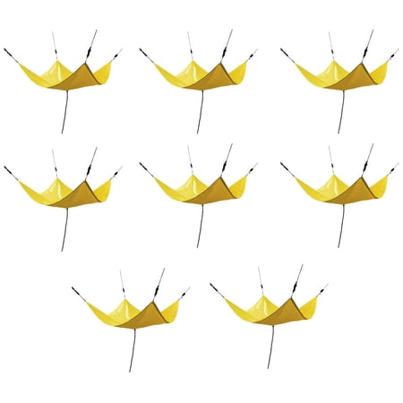8 Pack 5'x5' Roof Ceiling Leak Diverter Drain Tarp - Vinyl Coated Ceiling Rain Drip Catcher with Heavy Duty Grommets - Yellow Roof Rain Diverter - Reusable Roof Drain Fitting Tarp
