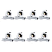 8 Pack 5CCT 3" Gimbal LED Recessed Light, Anti-Glare Narrow Frame, Deep Smooth Trim, CRI90, Dimmable Adjustable Eyeball Spotlight