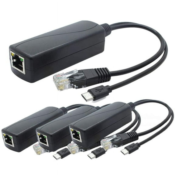 8-Pack 5V PoE Splitter, 48V to 5V 2.4A Adapter with -USB Plug, for IP Camera,Tablets,for and More