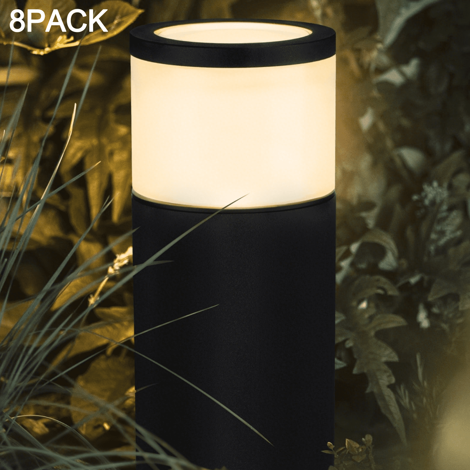 8 Pack LED Low Voltage Landscape Path Lights, 3000K Warm White Lighting, Aluminum Construction Walkway Light