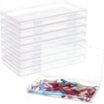 thumbnail image 1 of 8 Pack 6.5x3.5x0.6 Inch Rectangle Clear Plastic Storage Box with Double Hinged Lids, 1 of 9