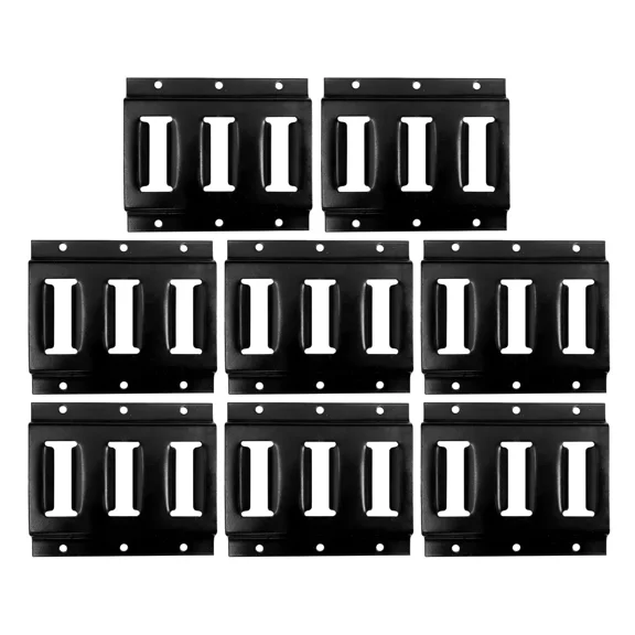 8 Pack 6" E-Track Tie-Down Rail Galvanized Horizontal Steel Black For Motorcycle ATV